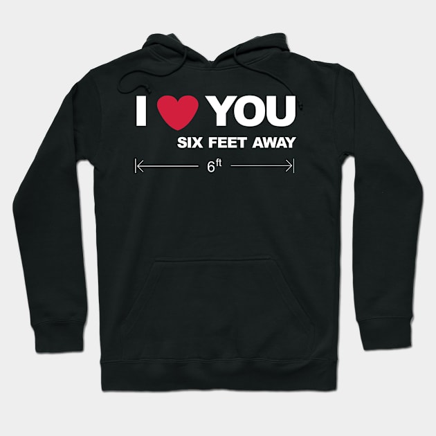 I love you six feet away Hoodie by Brash Ideas